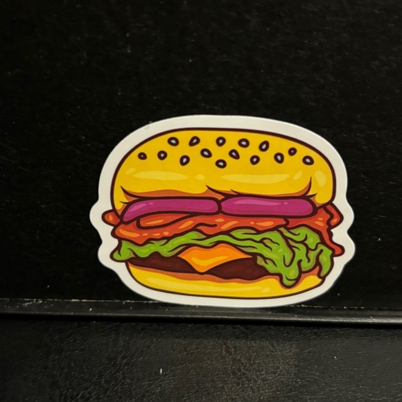 CARTOON CHEESEBURGER STICKER - Picture 1 of 1